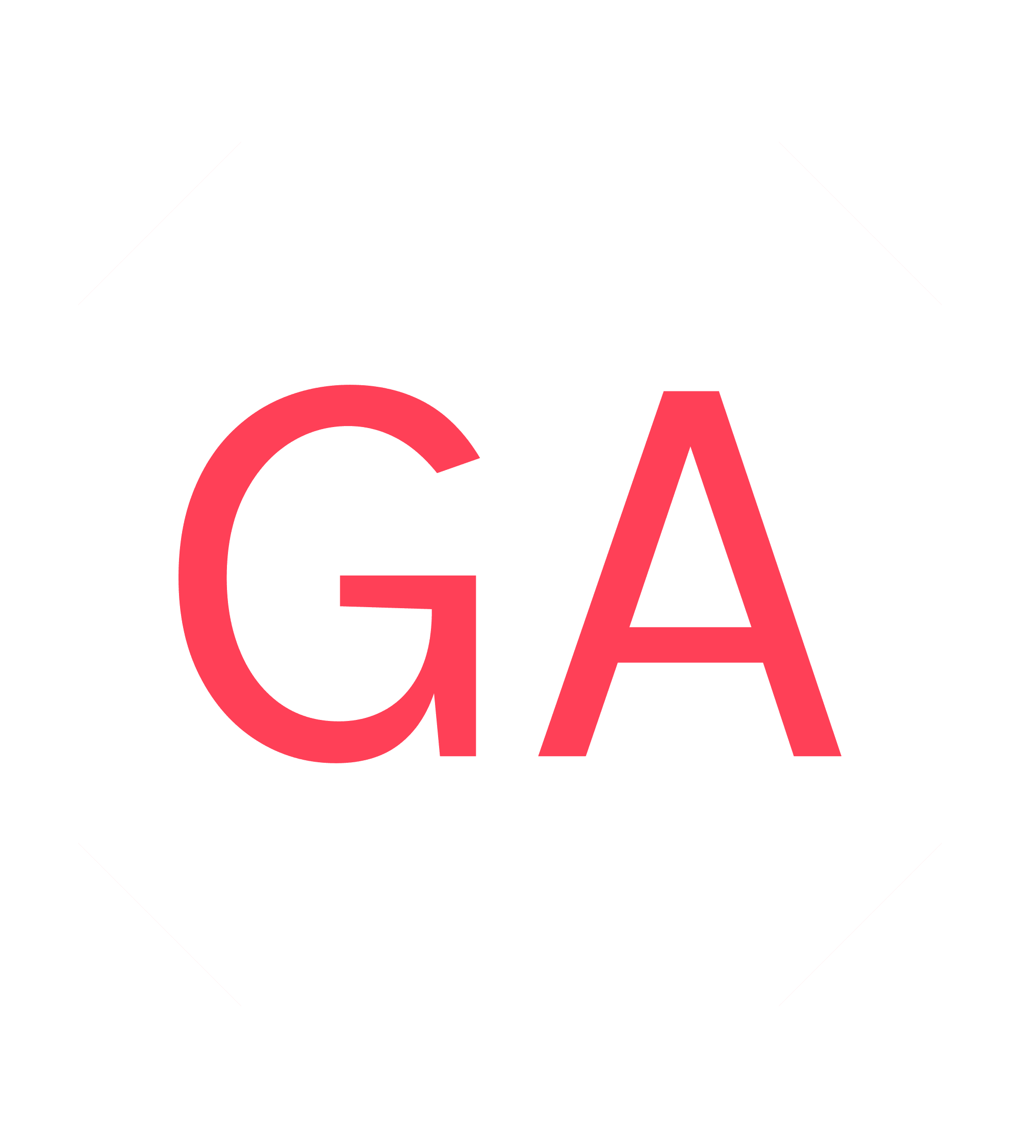 Letras G e A escritas em vermelho